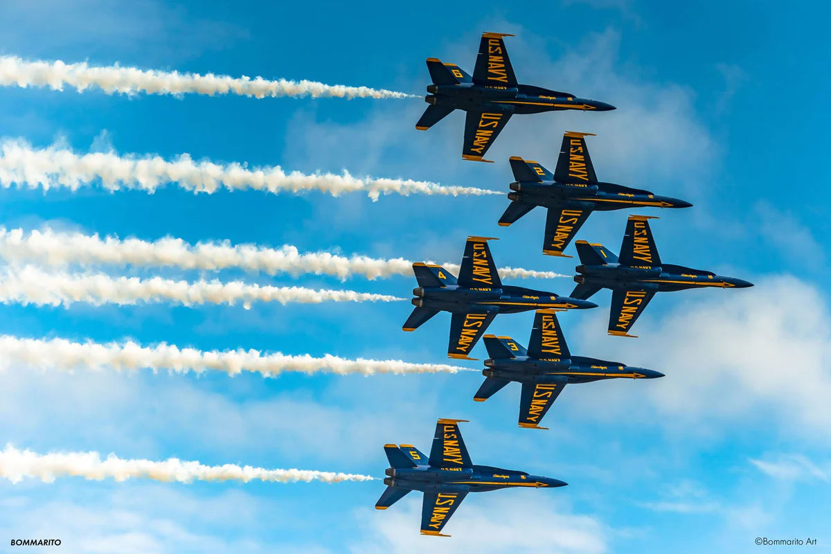 blue angels formation aviation photography print