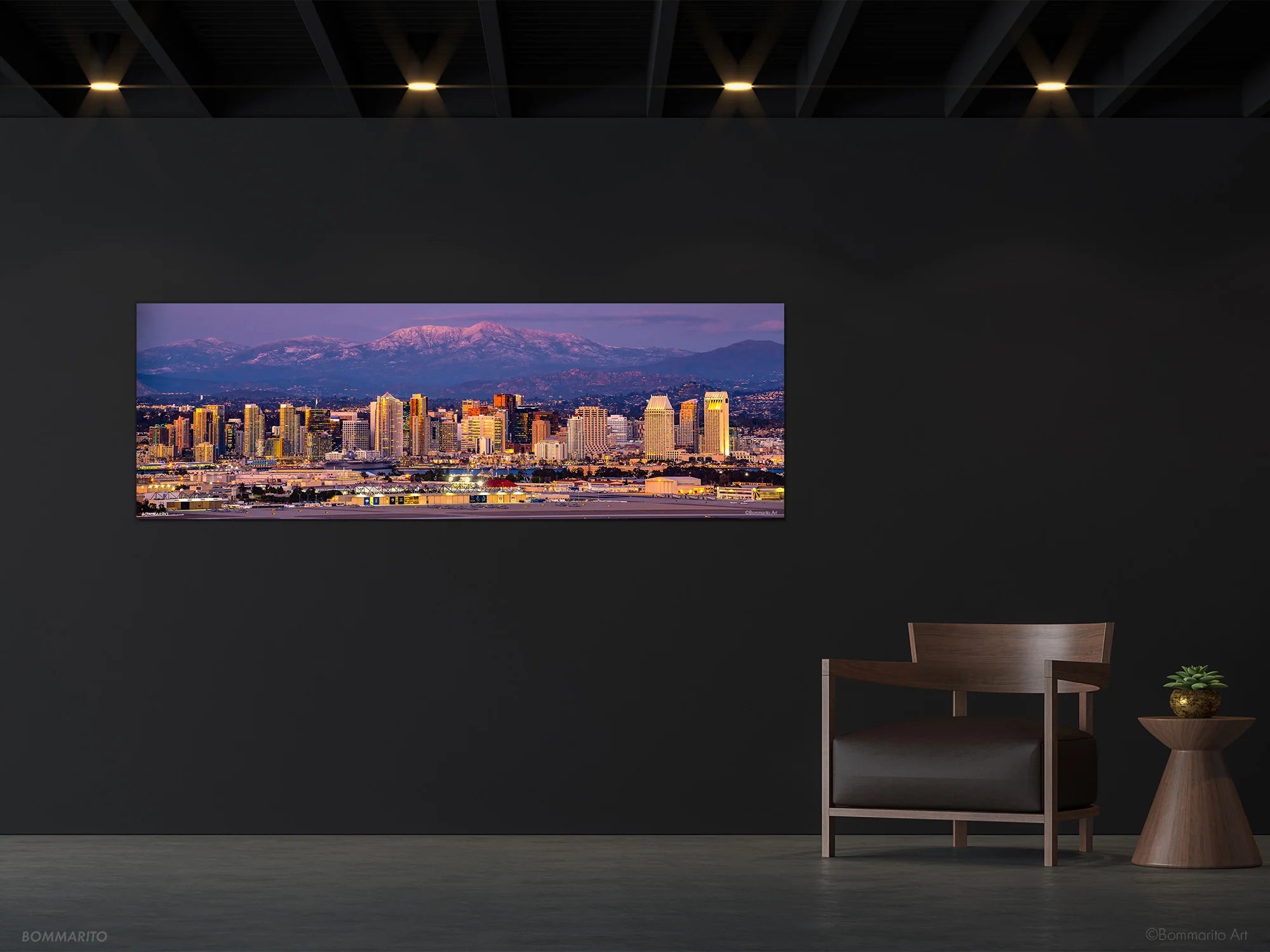 san diego skyline with snow fine art photography print mockup