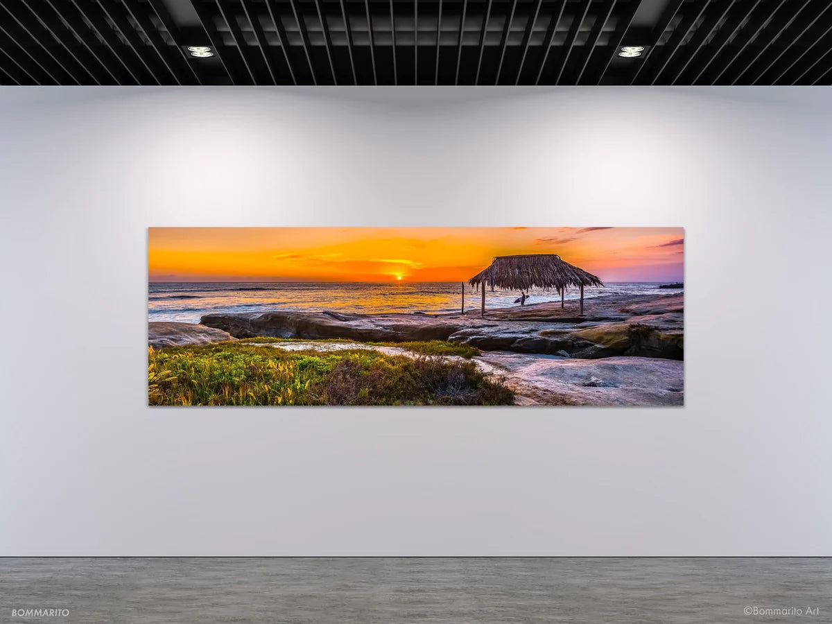 fine art photography print mock up of surfer's sanctuary