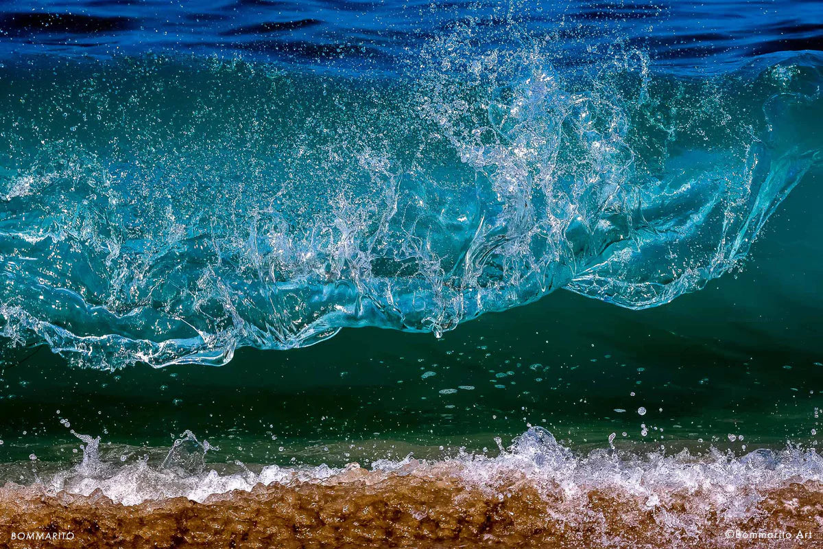 turquoise shore break wave photography print 