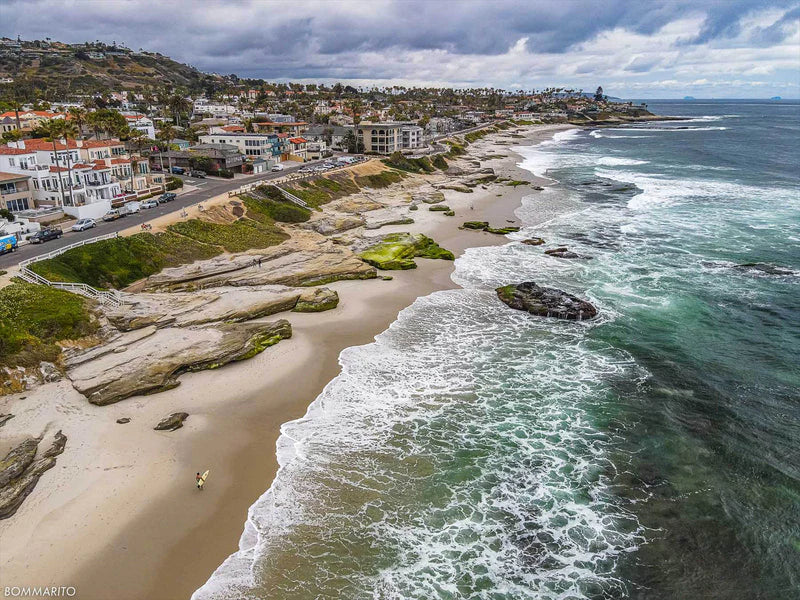 aerial fine art photography print of Windansea beach