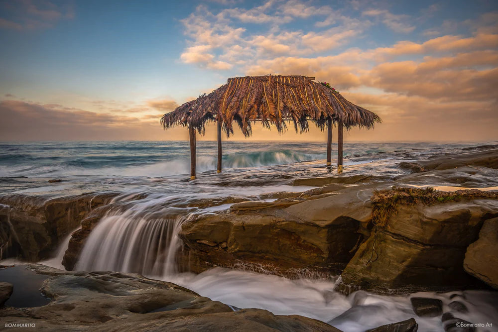 fine art photography print of surf shack on windansea beach