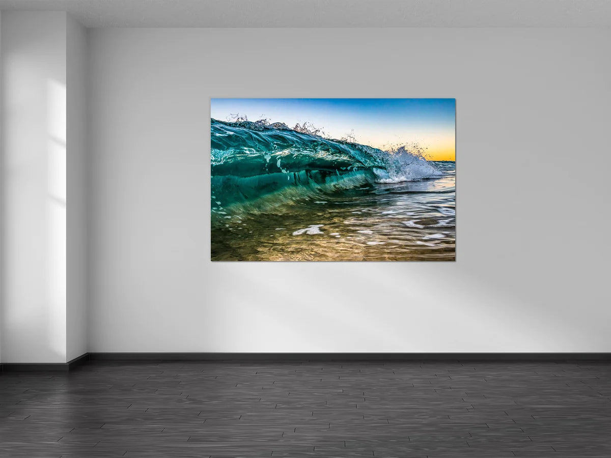 green sapphire wave photography print  mockup